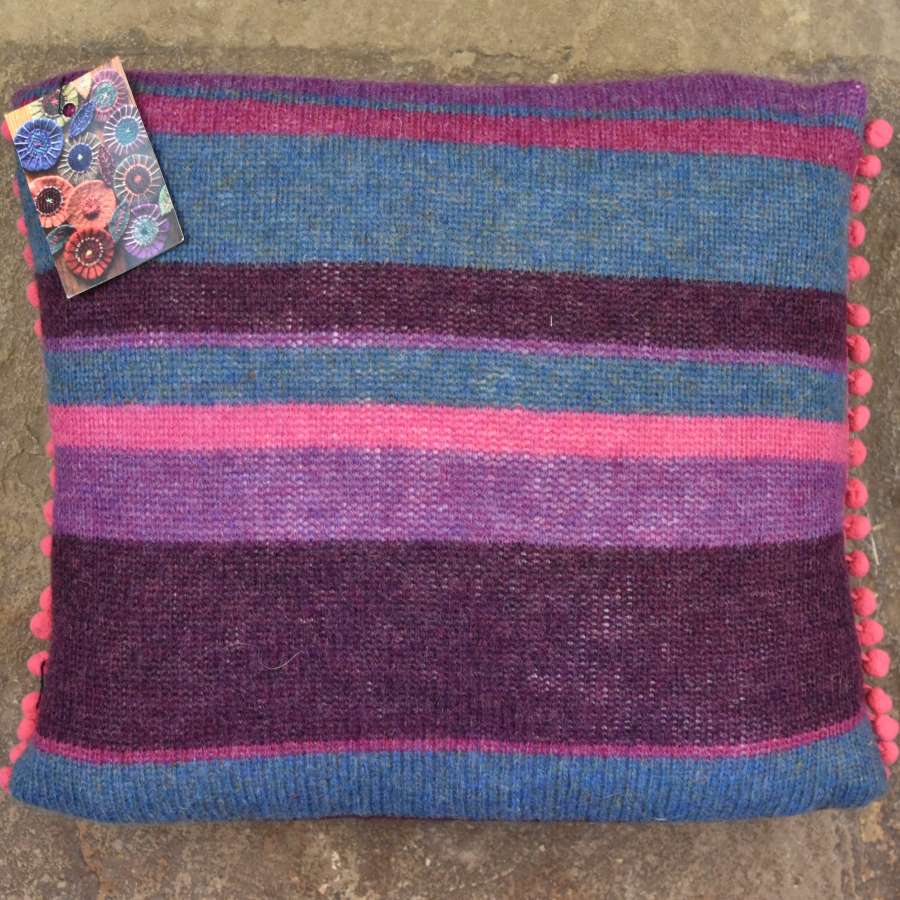 Striped Handframed Knitwear Cushion